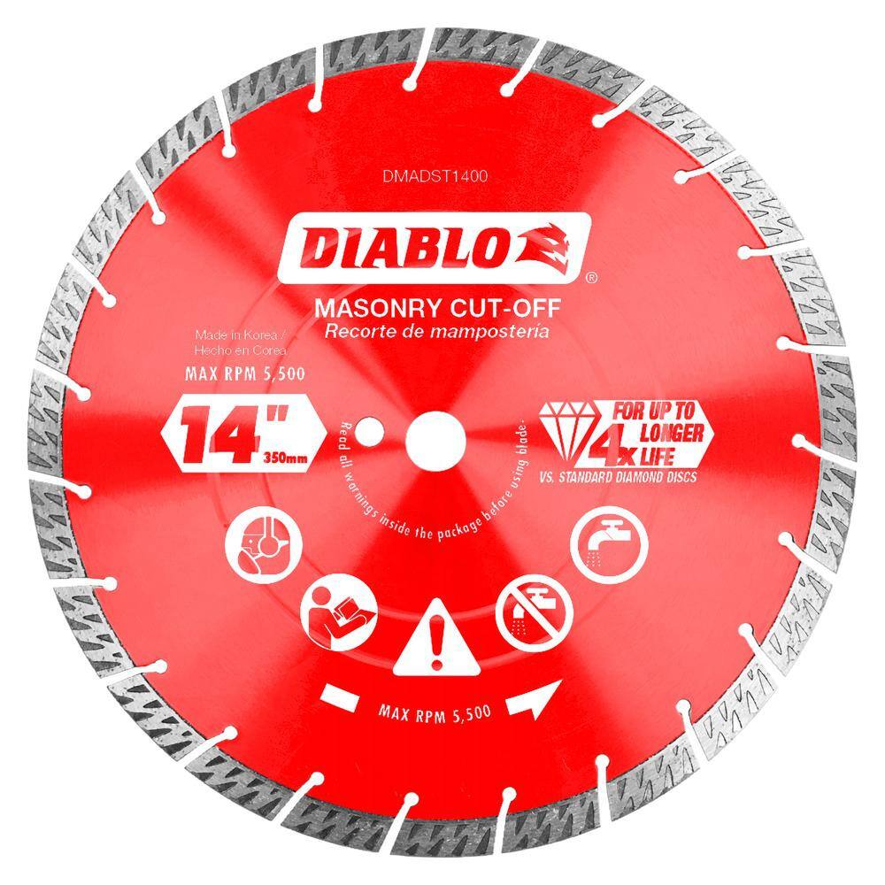 DIABLO 14 in. Diamond Segmented Turbo Cut-Off Discs for Masonry DMADST1400