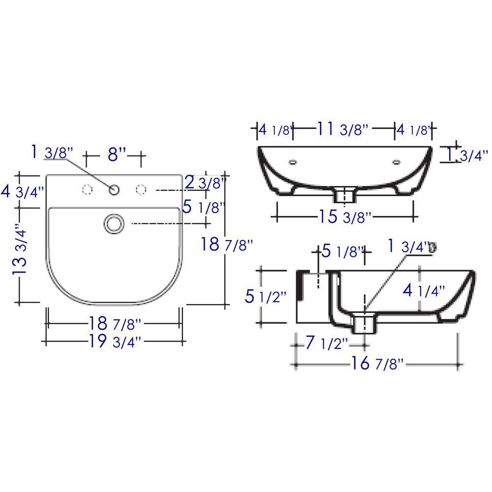 ALFI BRAND 4.25 in. Wall Mount Sink Basin in White AB110