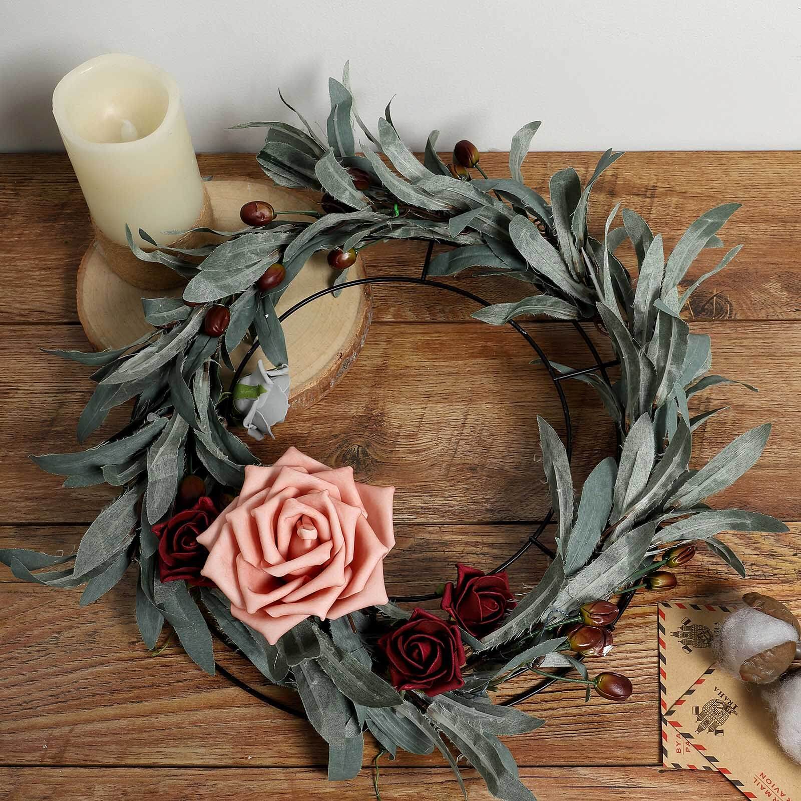 Black Metal Wire Wreath Frame, Wreath Ring 14