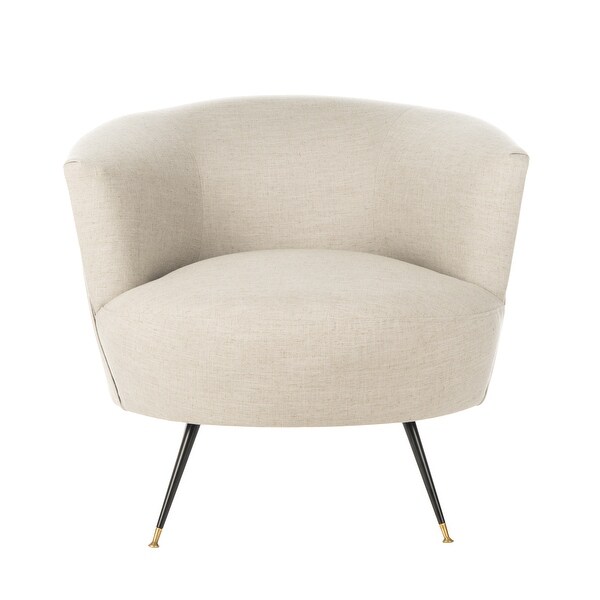 SAFAVIEH Arlette Light Grey Velvet Retro Mid Century Accent Chair - 32