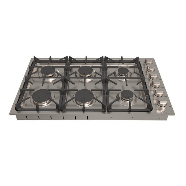 36-in 6 Burners Stainless Steel Gas Cooktop