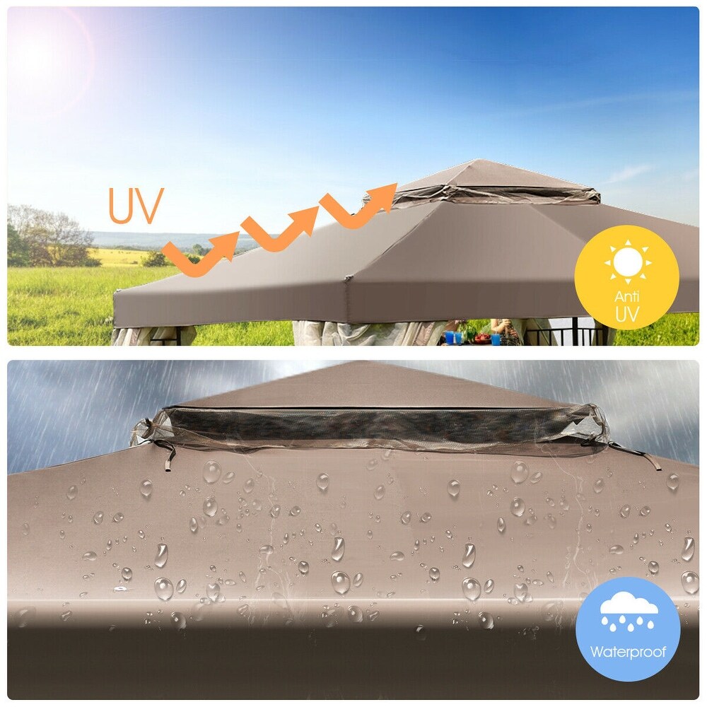 Costway Outdoor 10'x10' Gazebo Canopy Shelter Awning Tent Patio