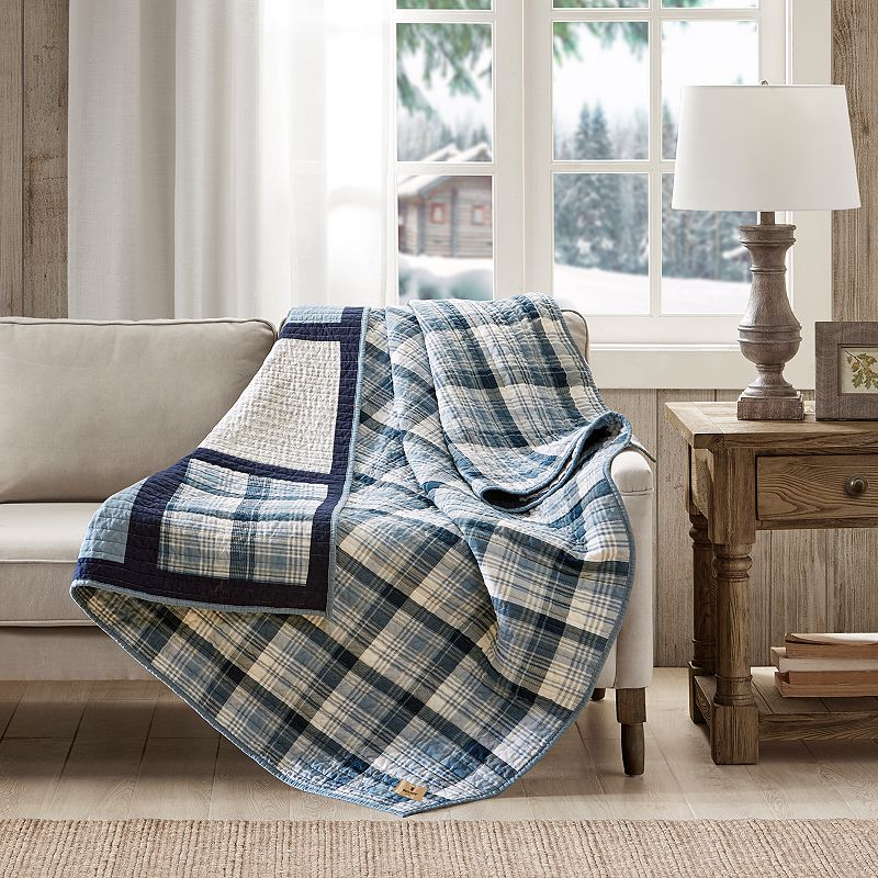 Woolrich Huntington Oversized Plaid Cotton Quilted Throw Blanket