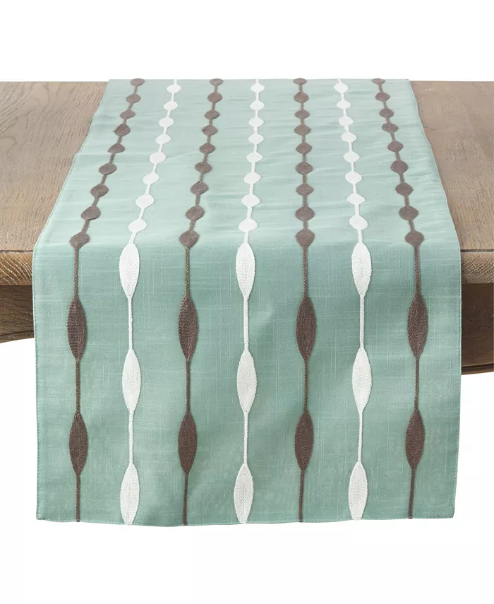 Saro Lifestyle Modern Embroidered Design Table Runner