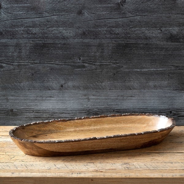 Woodland Oblong Serving Dish， Large - Natural