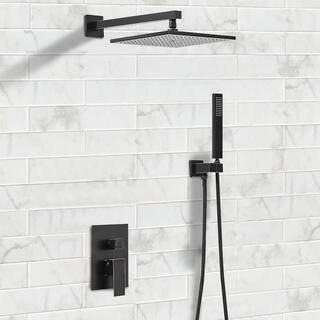 WELLFOR 2-Spray Patterns with 2.5 GPM 10 in. Wall Mounting Dual Shower Heads in Oil Rubbed Bronze FH75010-ORB