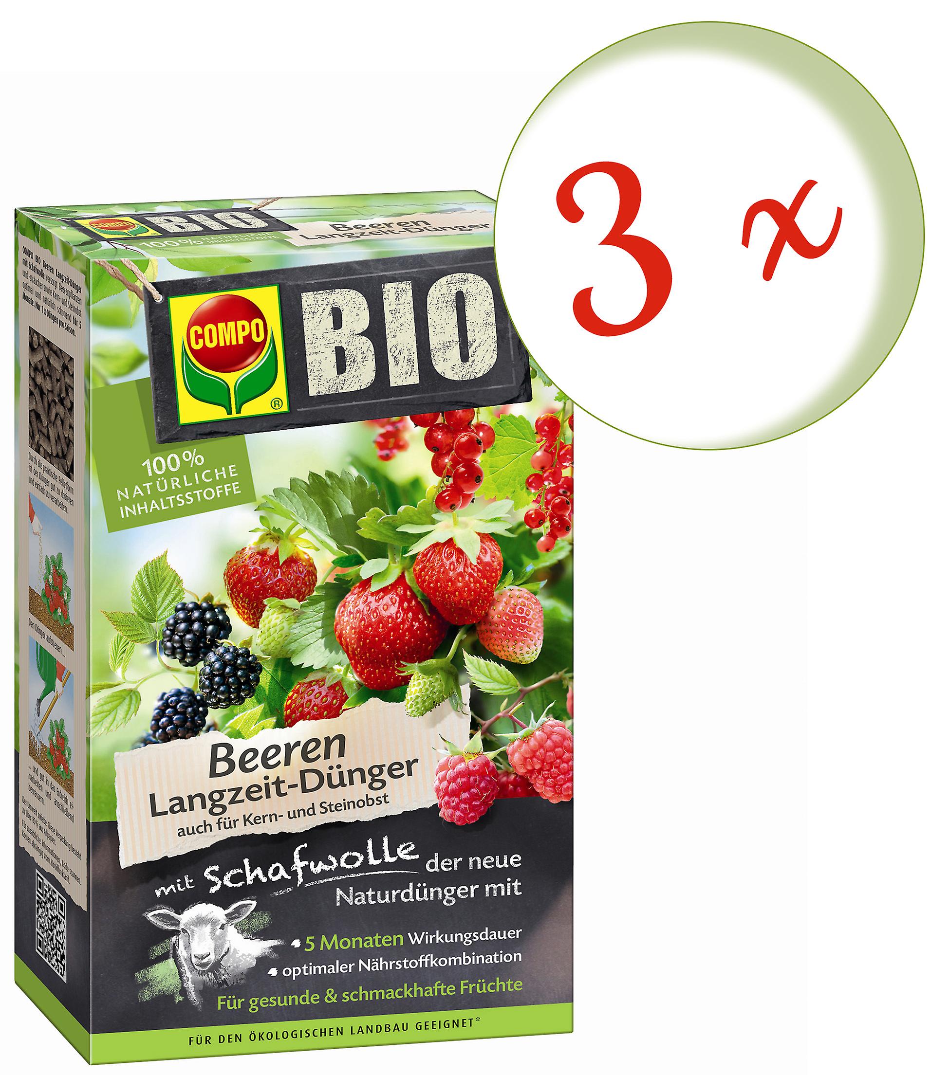 3 x COMPO BIO long-term berries with sheep's wool， 2 kg