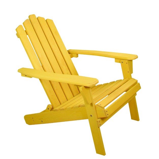 Yellow Classic Folding Wooden Adirondack Chair