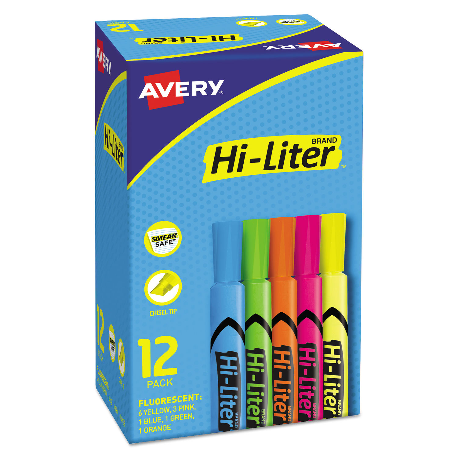 HI-LITER Desk-Style Highlighters by Averyandreg; AVE98034