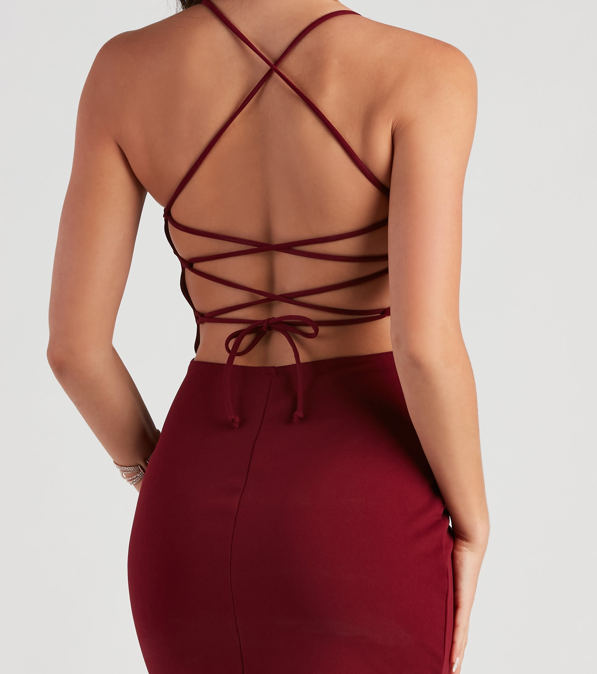 Simply Stunning Lace-Up Mini Dress