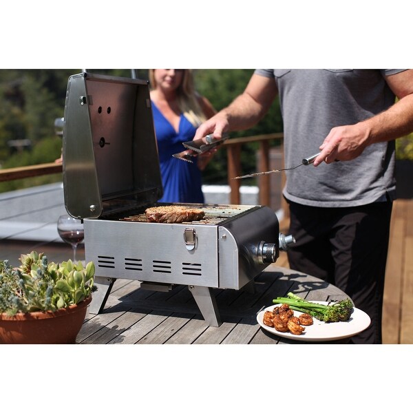 1 Burner Silver Propane Portable Gas Grill