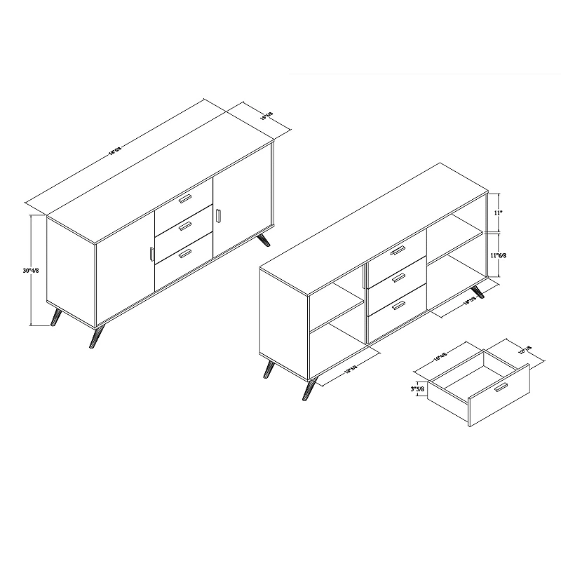 Baxton Studio Kelson Sideboard Buffet Console Table