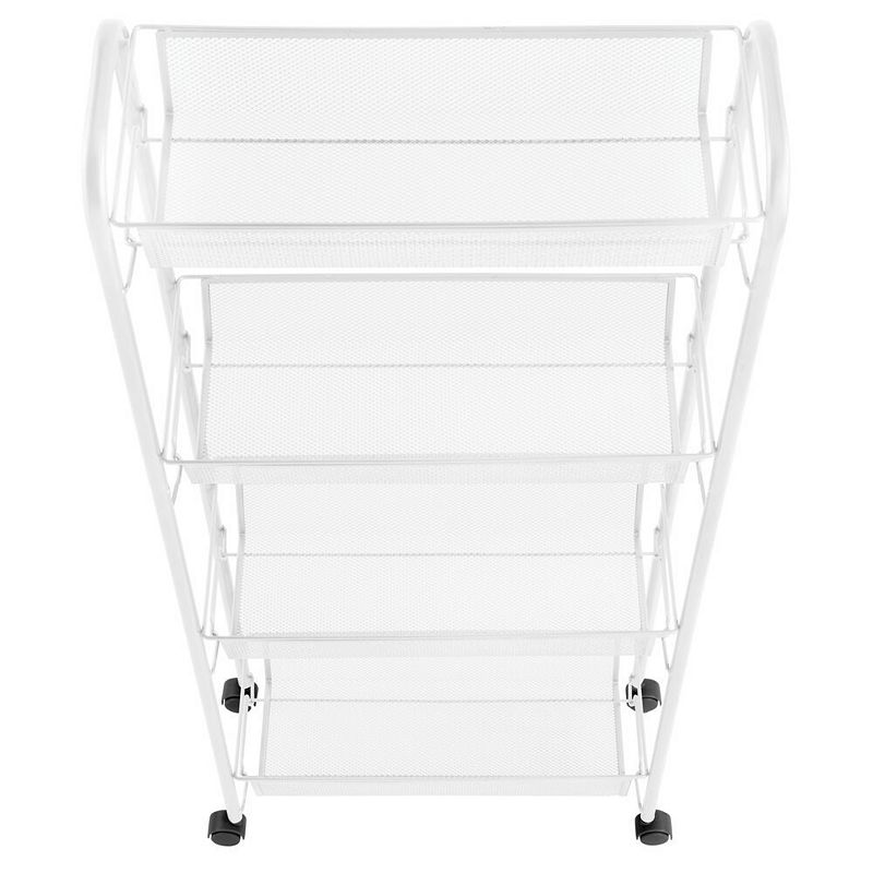 mDesign Portable Metal Rolling Laundry Cart