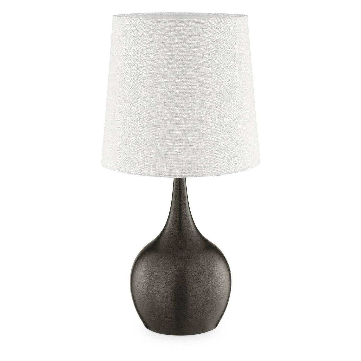 23.5 NIYOR POWDER WHITE MID-CENTURY MODERN TOUCH ON METAL TABLE LAMP