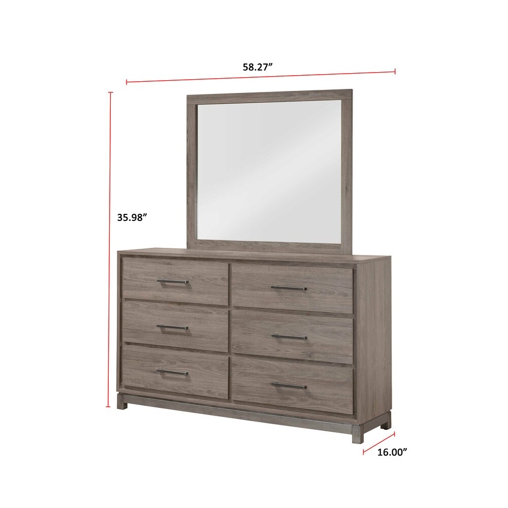 Jennifer 4 Piece Brown Modern Contemporary Solid Wood And Veneers Upholstered Panel Bedroom Set