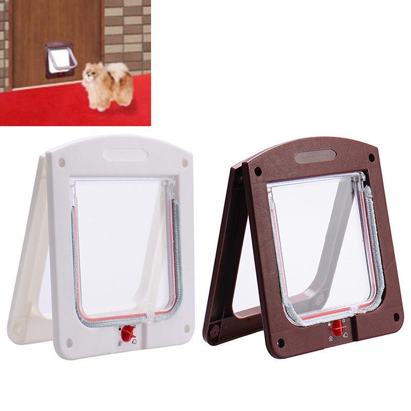 Lockable Cat Flap Door Kitten Dog Pet Lock Suitable for Any Wall Door Security