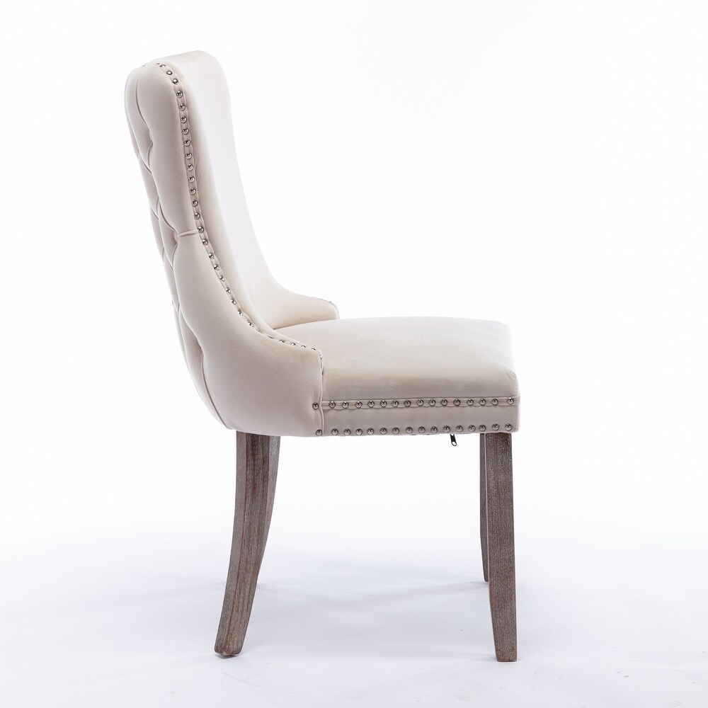 Set of 2 Upholstered Wing Back Dining Chair