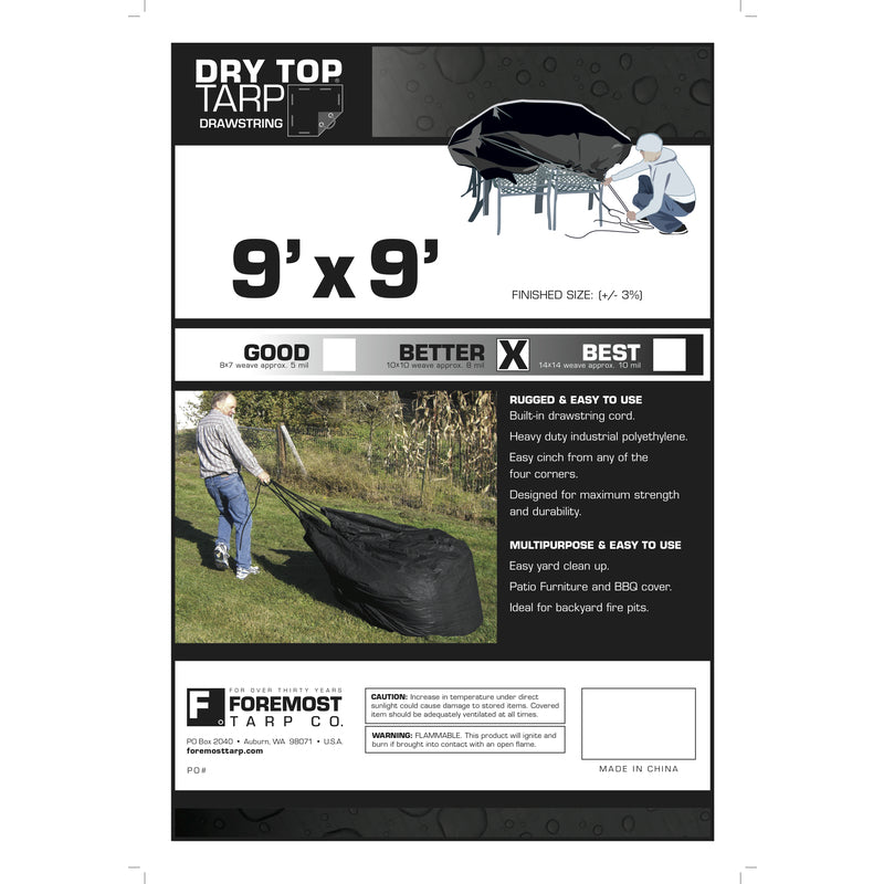 TARP HD 8MIL BLK 9X9'