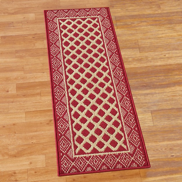 Collections Etc Elegant Jacquard Diamond Skid resistant Accent Rug