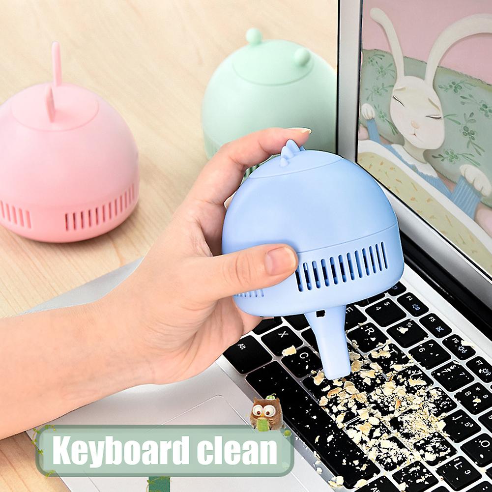 Mini Car Vacuum Cleaner Rechargeable Table Desk Desktop Vacuum Sweeper For Home Office Keyboard Green