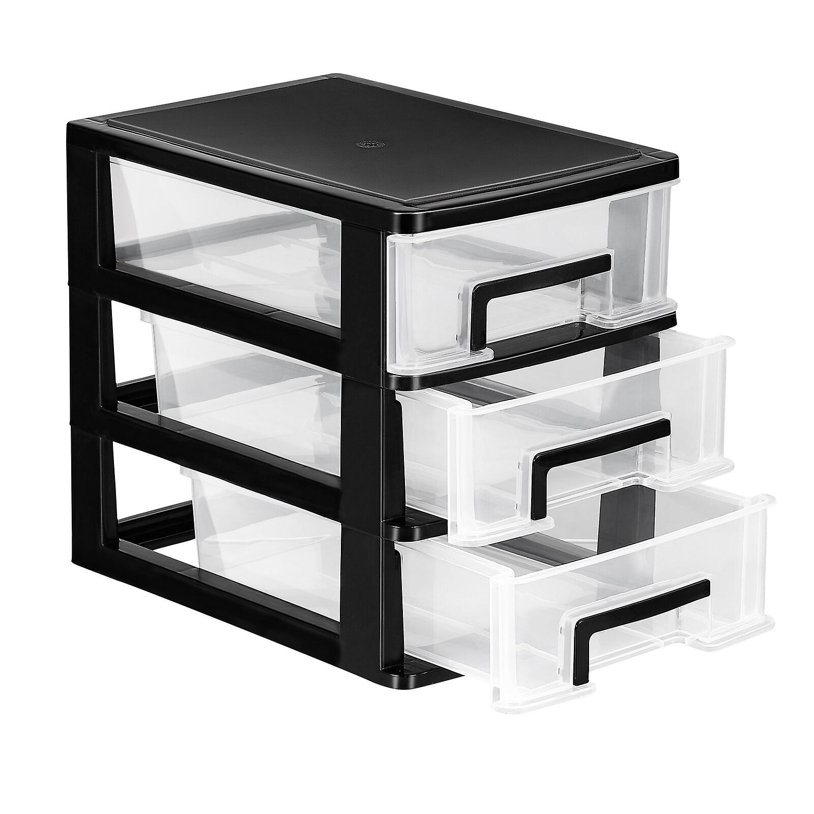 Vosarea Clear Desktop Drawer Three-layer Storage Cabinet Storage Organizer Rack