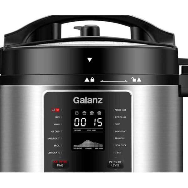 Galanz 6 qt Stainless Steel Electric Pressure Cooker and Air Fryer