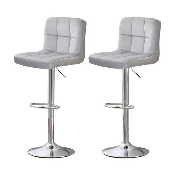 Velvet Back Bar Stools Set of 2 With Height Adjustable And Swivel