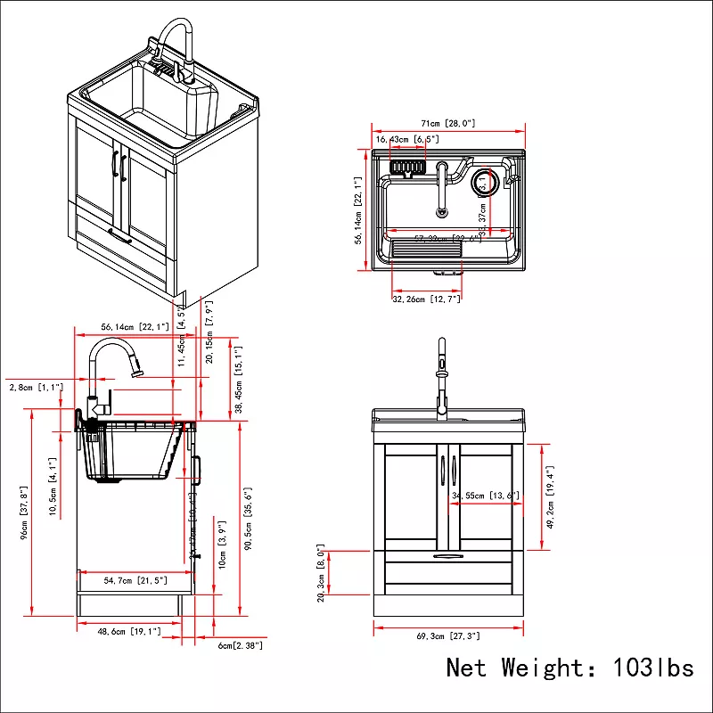 Simpli Home Maile 28-in. Laundry Cabinet