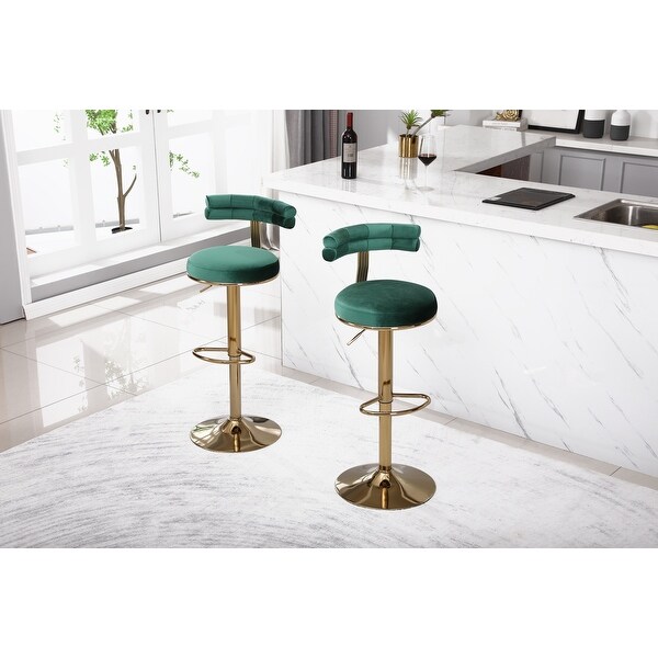 2PCS Bar Stools with Back and Footrest