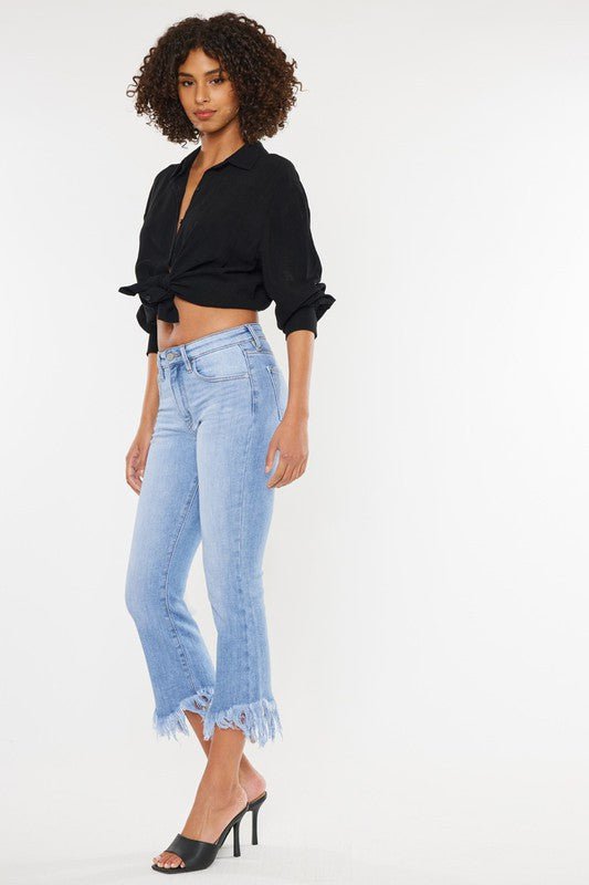 Katie High Rise Crop Bootcut Jeans - Medium