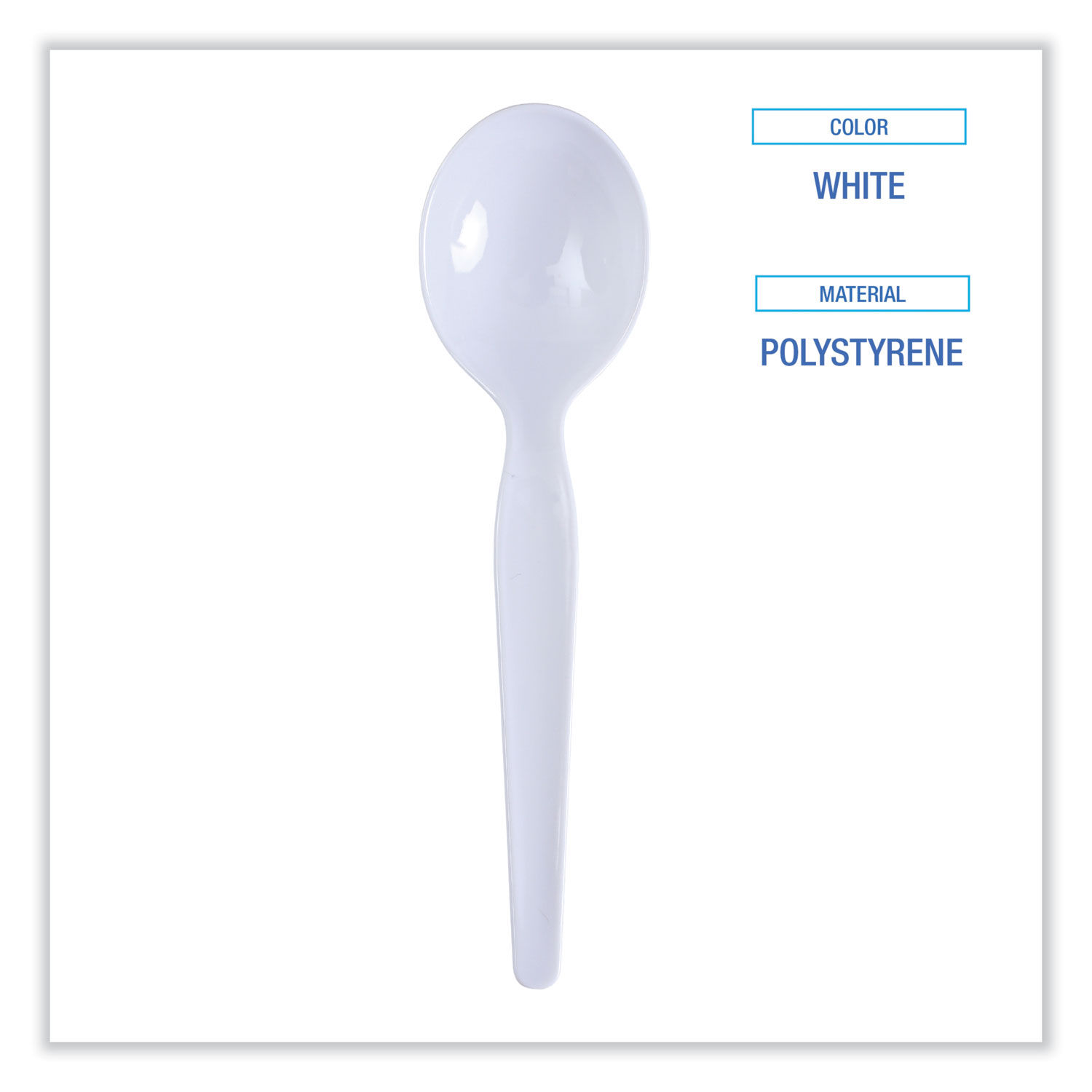 Heavyweight Polystyrene Cutlery by Boardwalkandreg; BWKSOUPHWPSWH