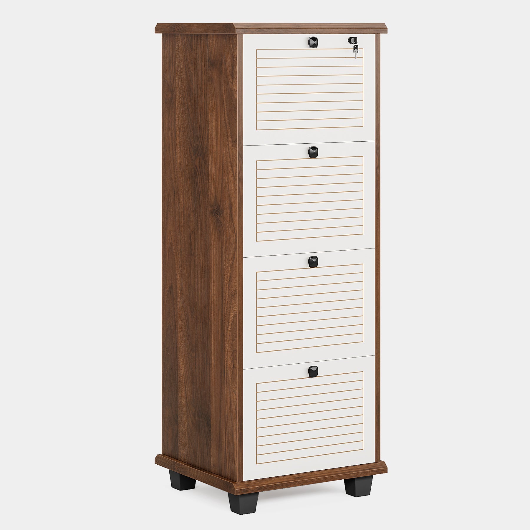 4-Drawer File Cabinet, Vertical Wood Filing Cabinet Storage Cabinet