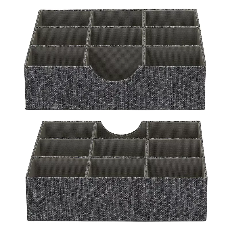 Household Essentials 9-Section Organizer Trays Hard-Sided 2-pack Set