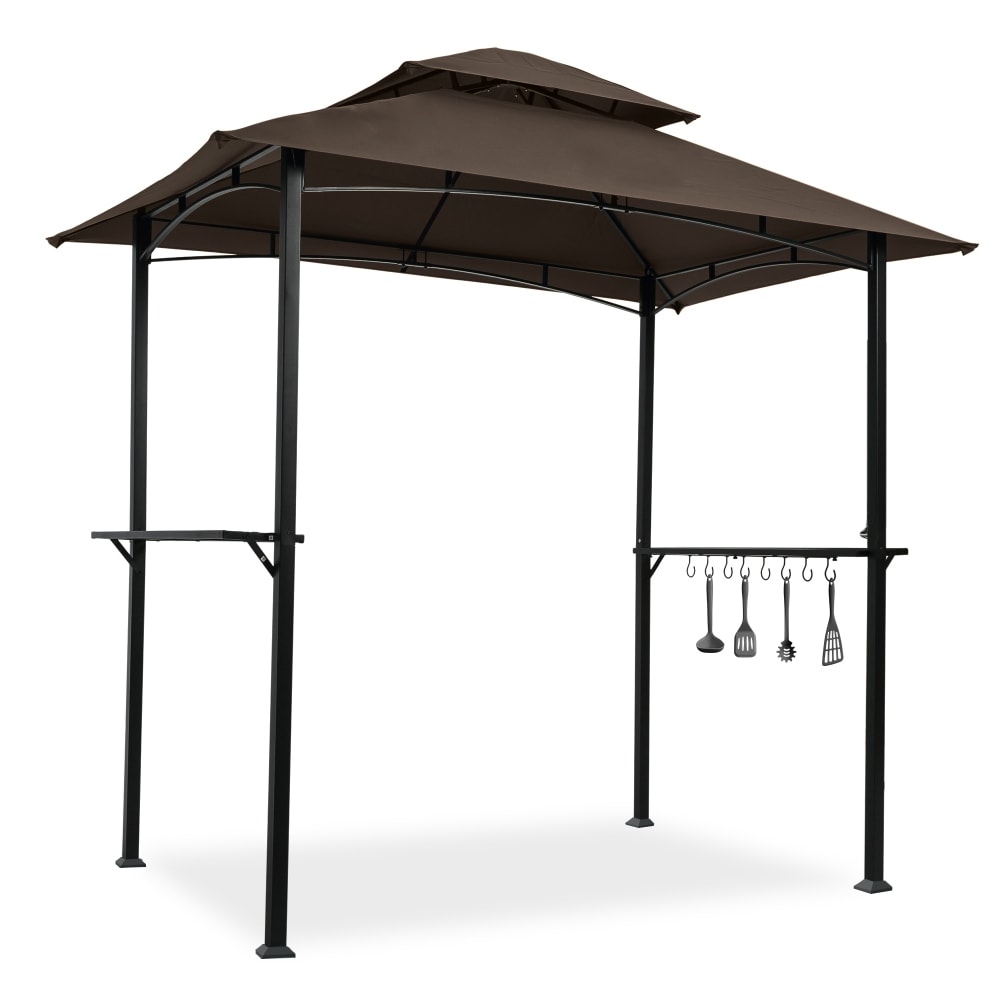 8 x 5 Ft Outdoor Gazebo Tent Double Top with hook and Bar Counters