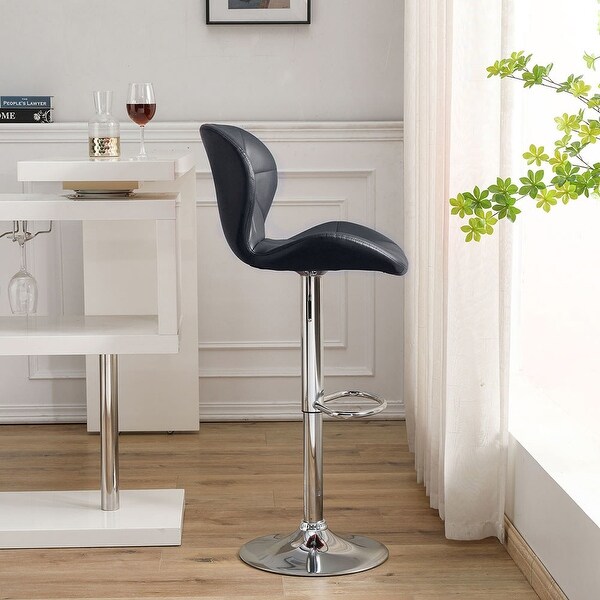 2pcs Modern Swivel Lift Bar Stool with Footrest