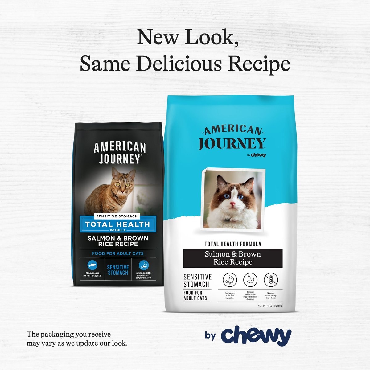 American Journey Sensitive Stomach Total Health Formula Salmon and Brown Rice Recipe Dry Cat Food， 15lb bag