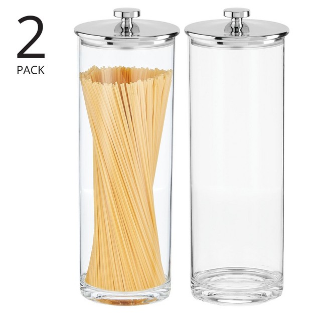 Mdesign Tall Kitchen Apothecary Airtight Canister Jars 2 Pack