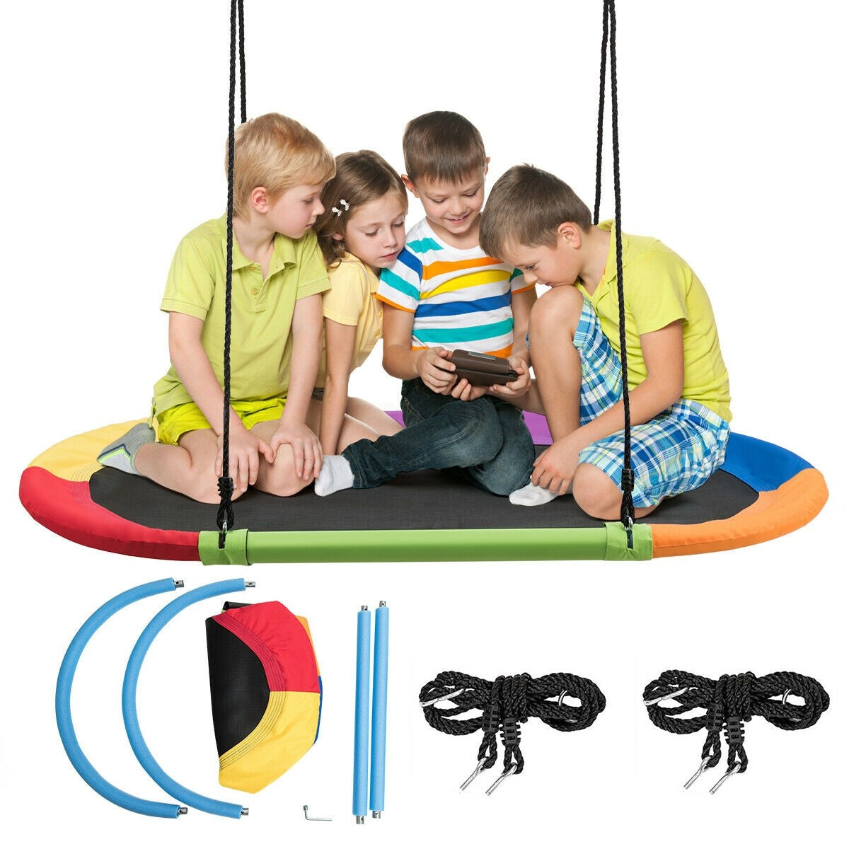 Costzon 60'' Giant Waterproof Platform Saucer Tree Swing Set, 700 lb Weight Capacity