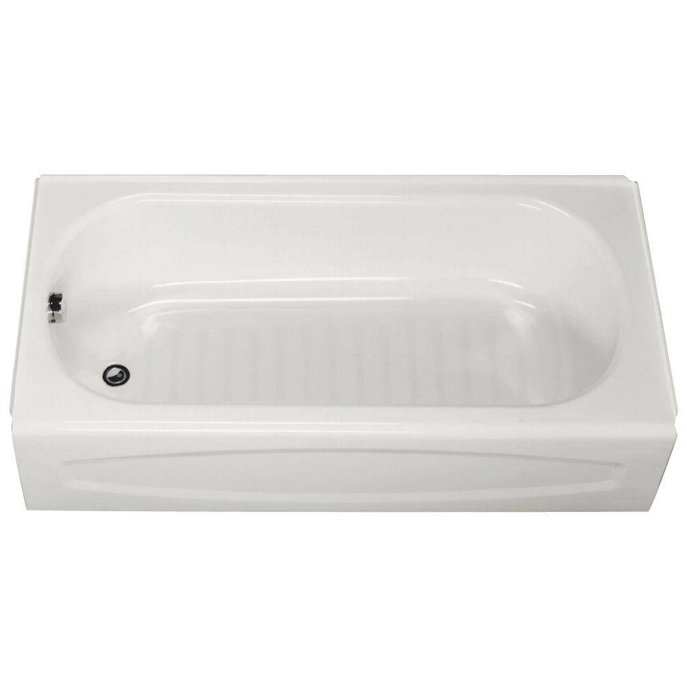 American Standard New Salem 60 in. x 30 in. Rectangular Apron Front Soaking Bathtub with Left Hand Drain in White 0255212.020