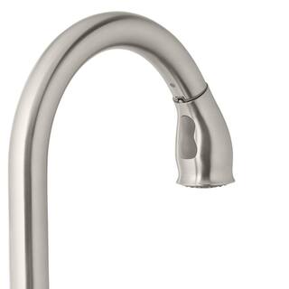 Glacier Bay Contemporary Single-Handle Pull-Down Sprayer Kitchen Faucet with Soap Dispenser in Stainless Steel 65710N-B8408D2