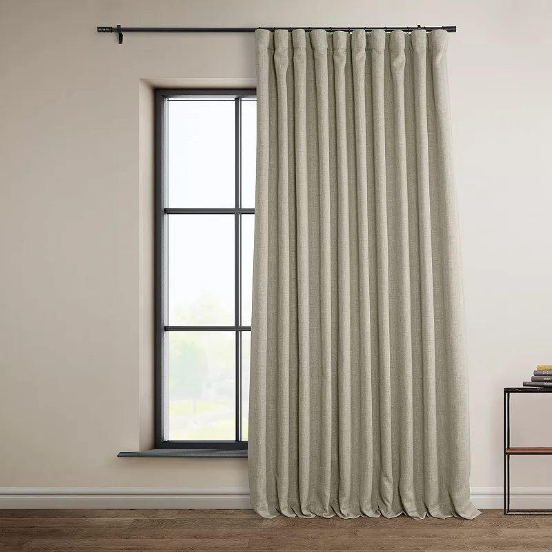 EFF Faux Linen Extra Wide Blackout Window Curtain