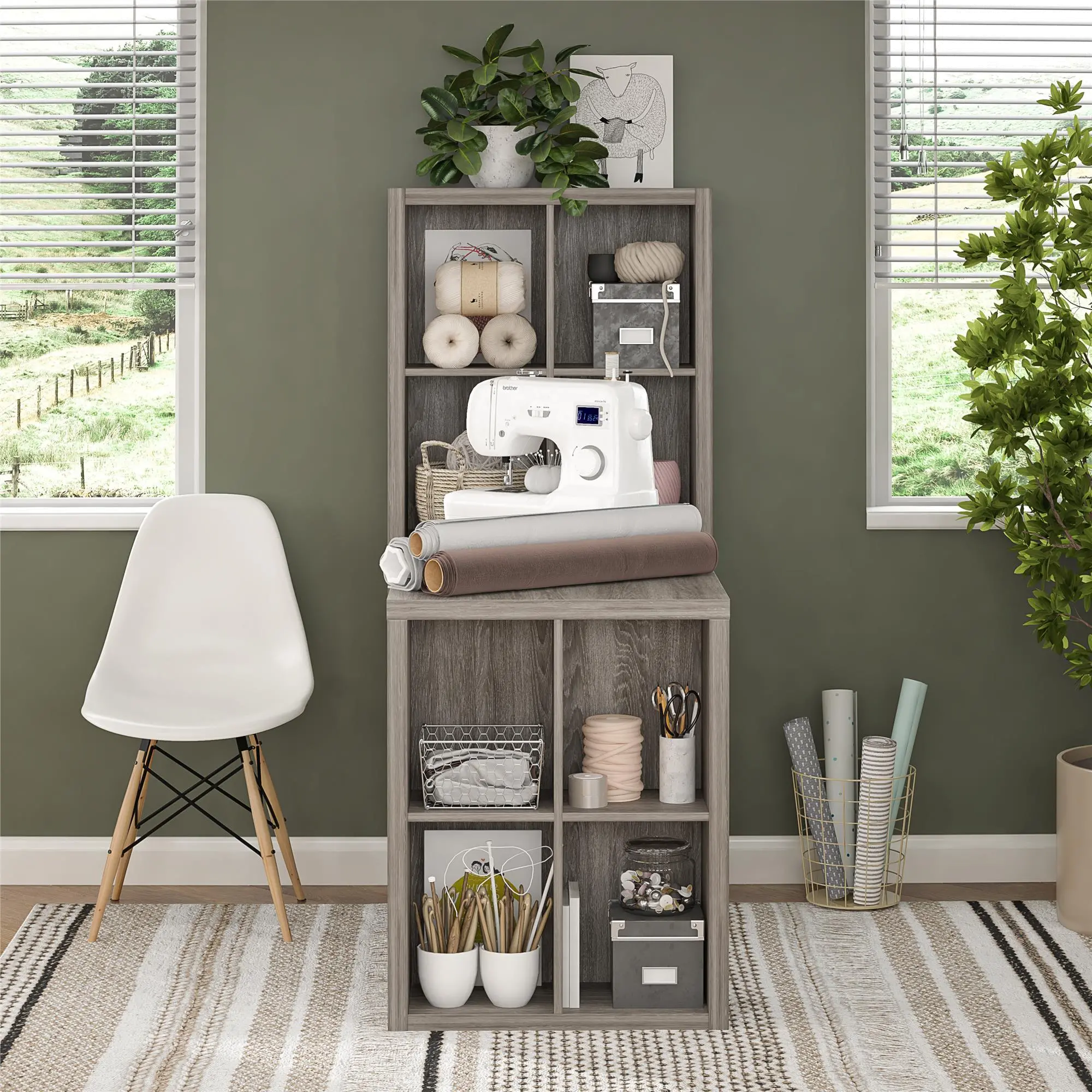 London Gray Oak Hobby Craft Desk