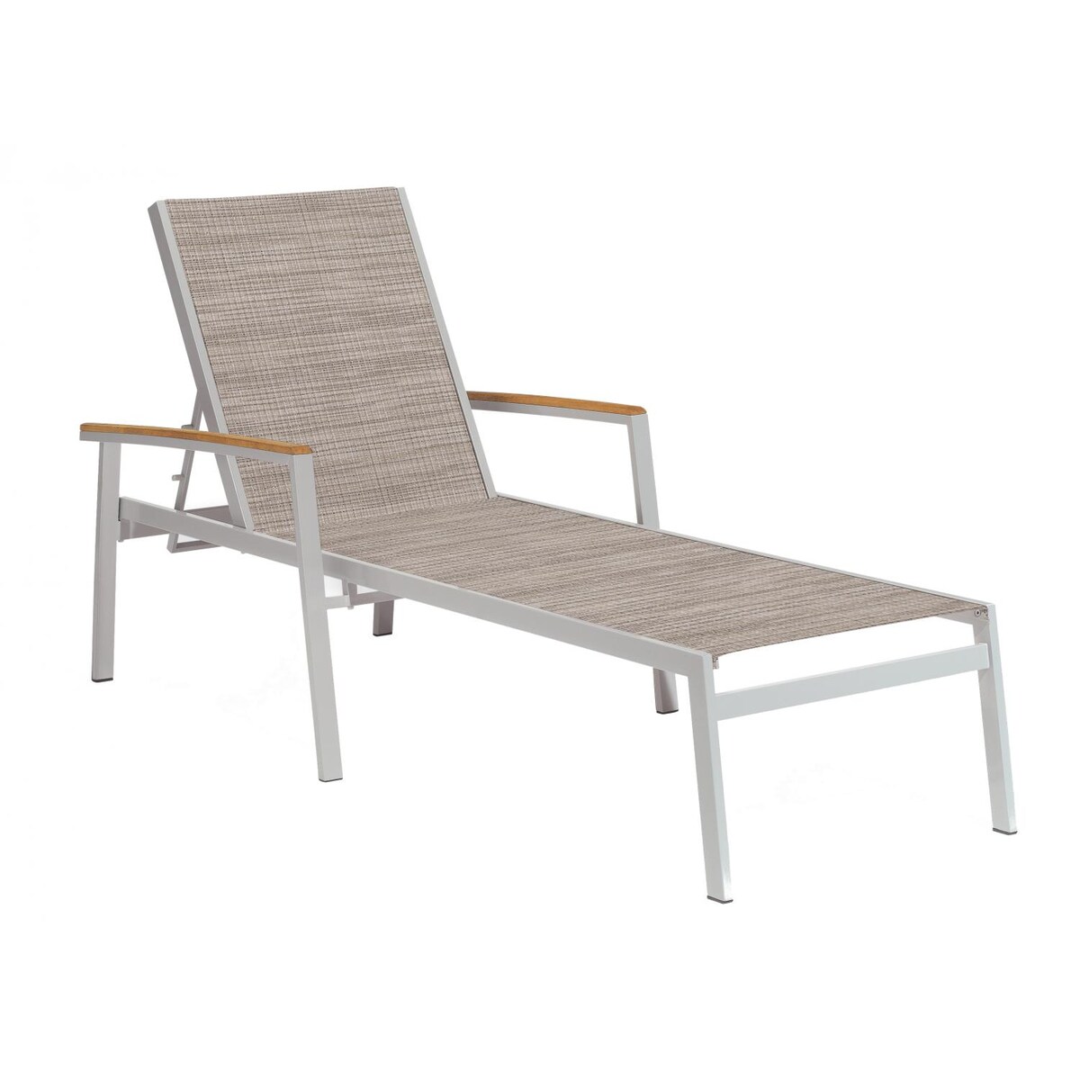 Travira 4 Piece Aluminum Patio Chaise Lounge Set W/ Tekwood Natural Arm Caps By Oxford Garden