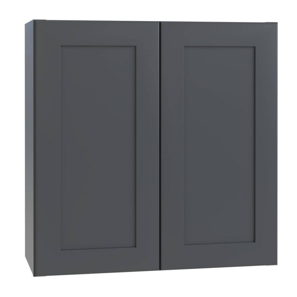 Home Decorators Collection Newport Onyx Gray Shaker Assembled Plywood 36 in. x 30 in. x 12 in. Stock Wall Kitchen Cabinet with Soft Close Doors W3630-NDO