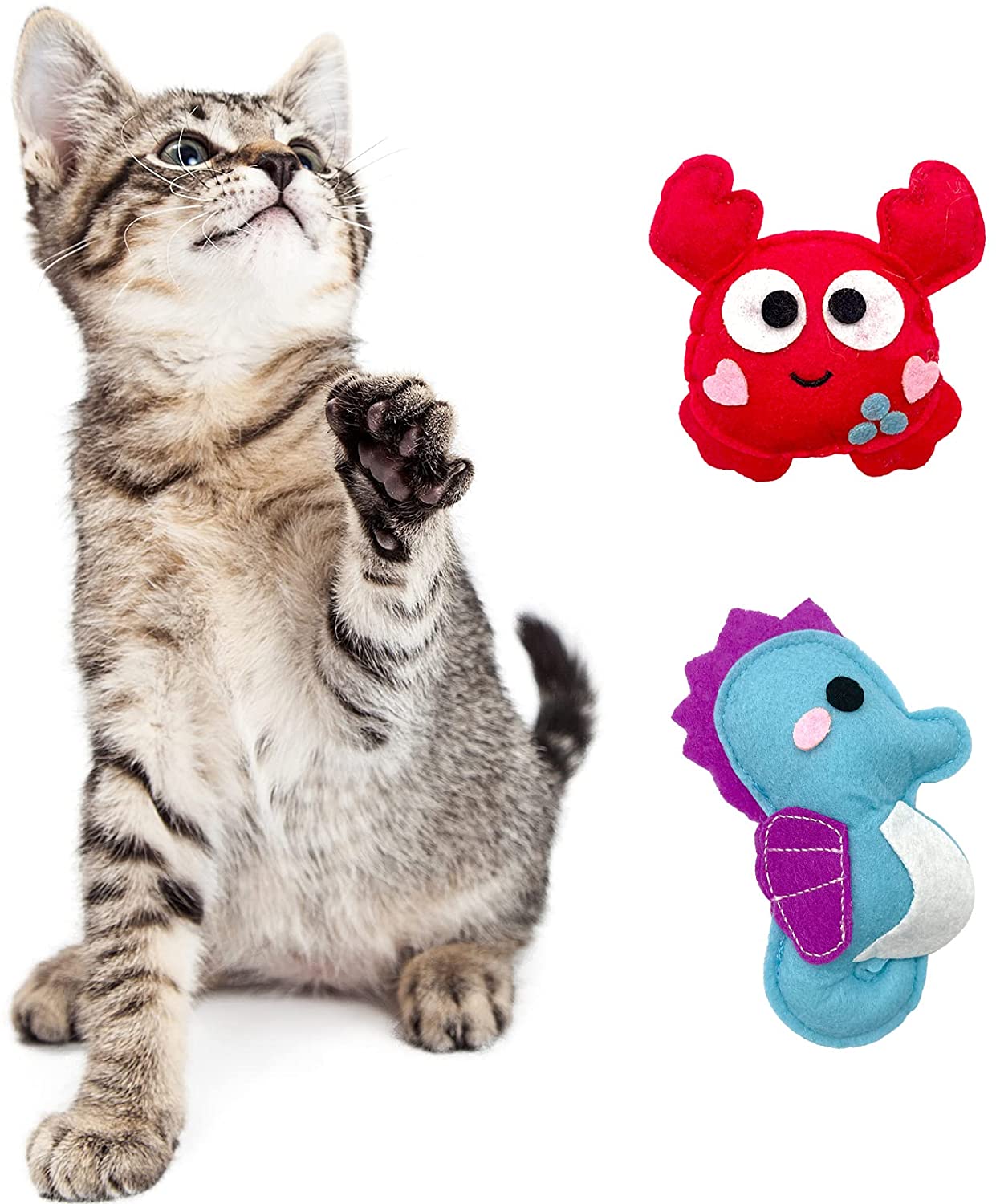 4 Pack Cat Kitten Catnip Toys Felt Catnip Interactive for Indoor