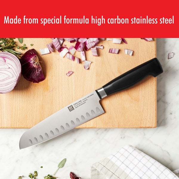 ZWILLING Four Star Hollow Edge Santoku Knife