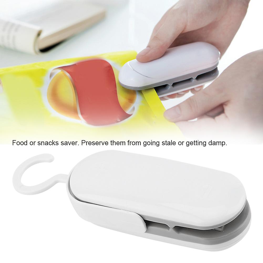 Mini Handheld Heat Sealer Plastic Bag Sealer Airtight Food Storage (Gray) Battery Excluded