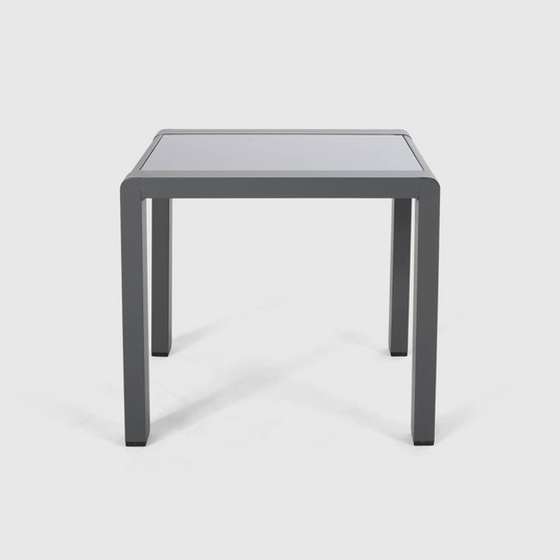 Cape Coral Aluminum Patio Side Table Gray Christopher Knight Home