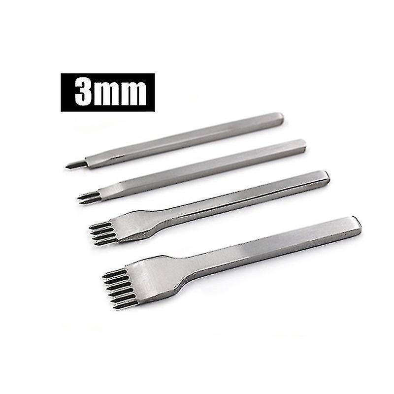 4pcs Diy Leather Spacing Punch Tool 3/4/5/6mm Leather Hole Punches Leather Craft Tools