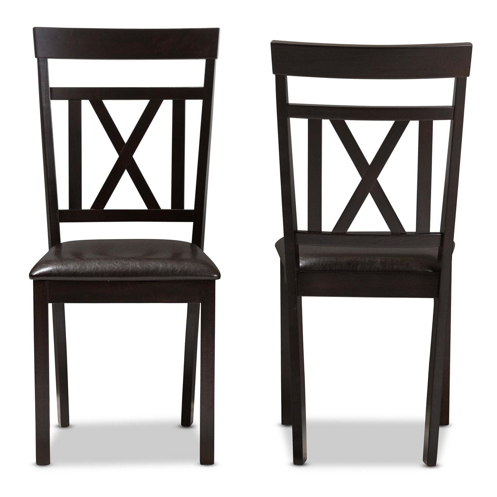 Baxton Studio Rosie Cross Back Dining Side Chair - Set of 2